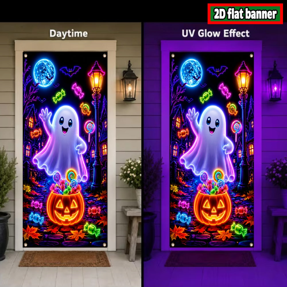 Size chart for the Halloween door banner measuring 35.43 by 70.87 inches
