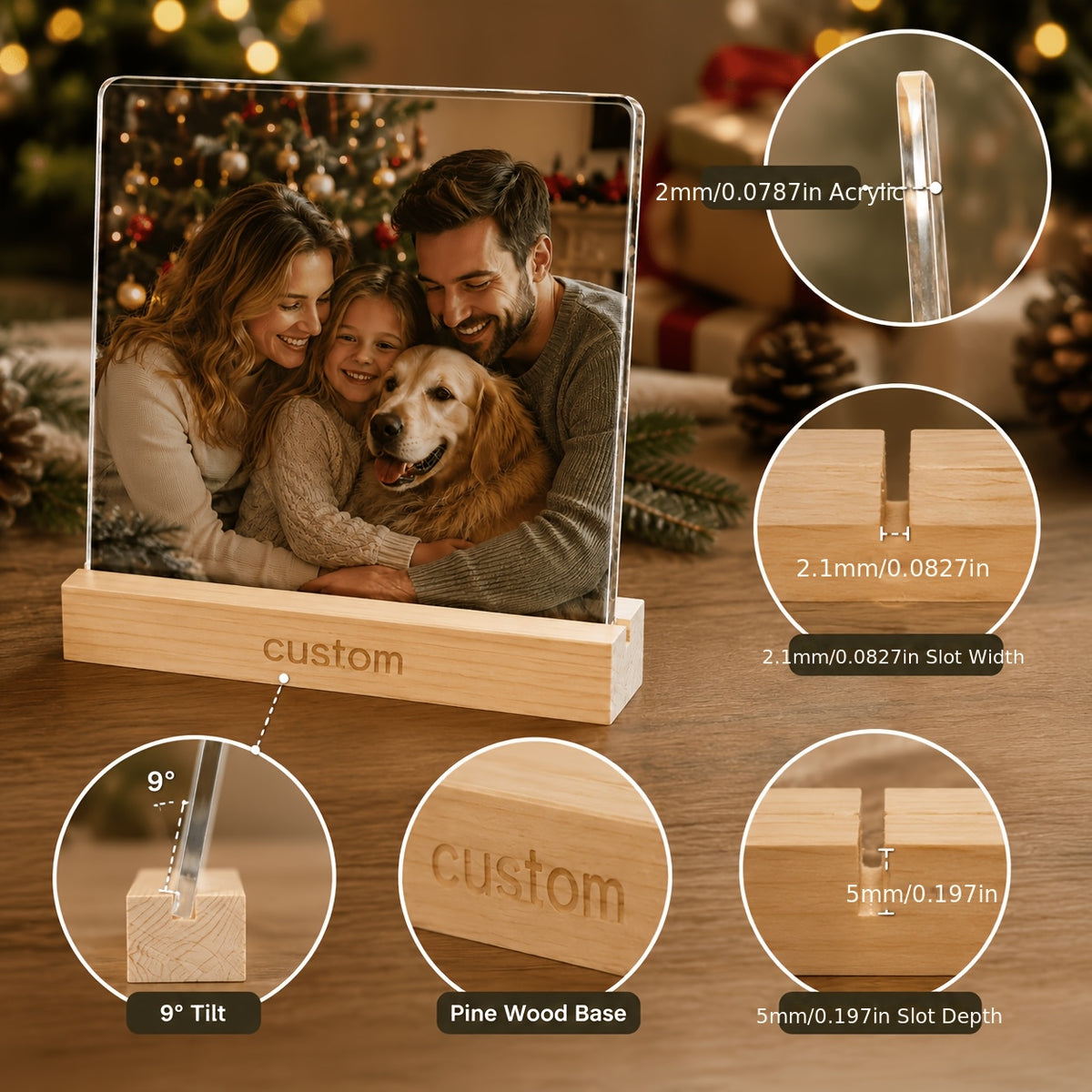 Acrylic frame size reference