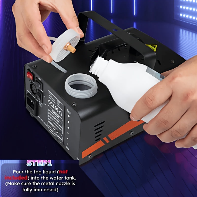 Angled view of a corded fog machine for DJ and party use