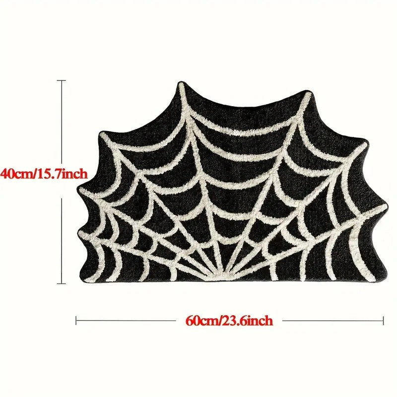Spiderweb Halloween Rug - Gothic Décor Floor Mat