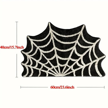 Spiderweb Halloween Rug - Gothic Décor Floor Mat