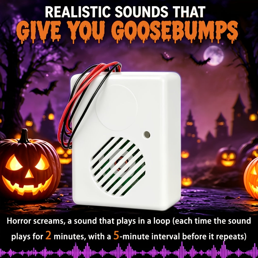Interval playing prank sound device in white ABS