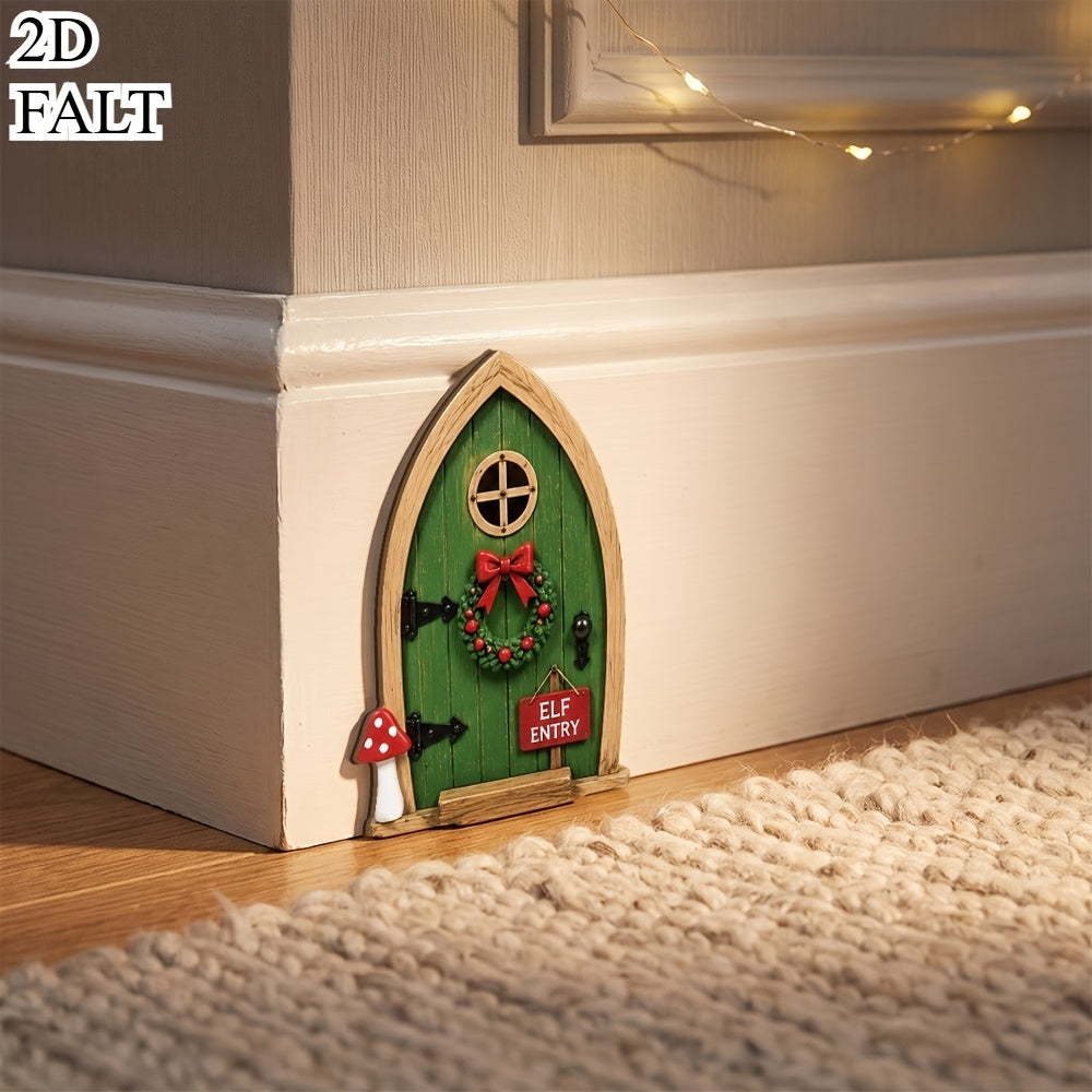 Elf door with small window trim piece beside it