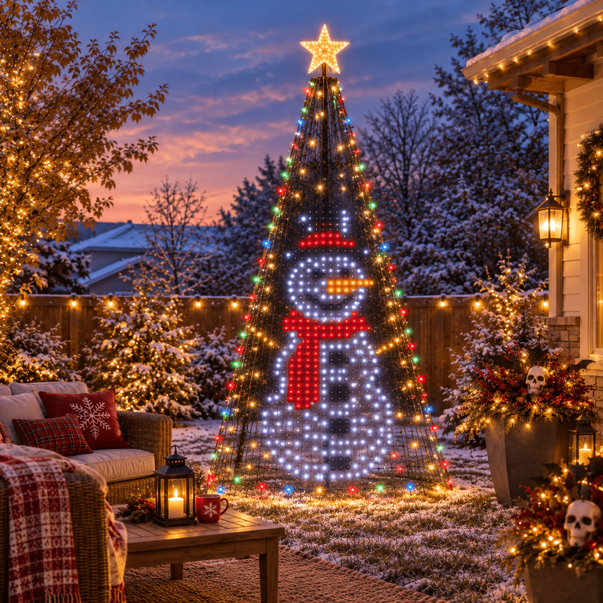 Cone Christmas tree for front door holiday decor