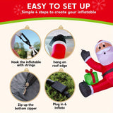 Christmas Inflatables, 6 ft Hanging Climbing Santa with Built-In LED, Indoor & Outdoor Decor