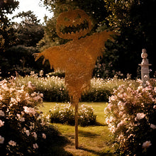 Metal pumpkin scarecrow Halloween decoration, 8.5 by 13.6 inches