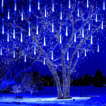 192 LED meteor shower string lights with 8 cascading strands
