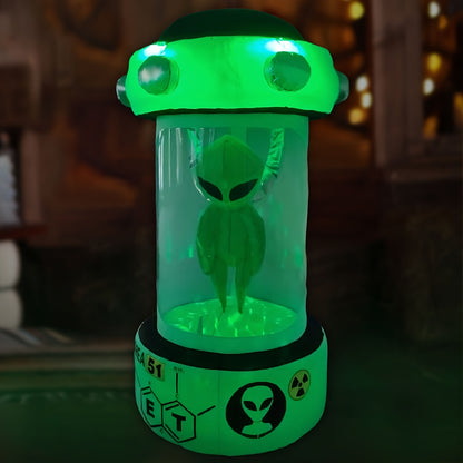 8-foot inflatable alien decoration on its wide, sturdy base