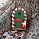 Wooden fairy door stuck to a skirting board with no drilling