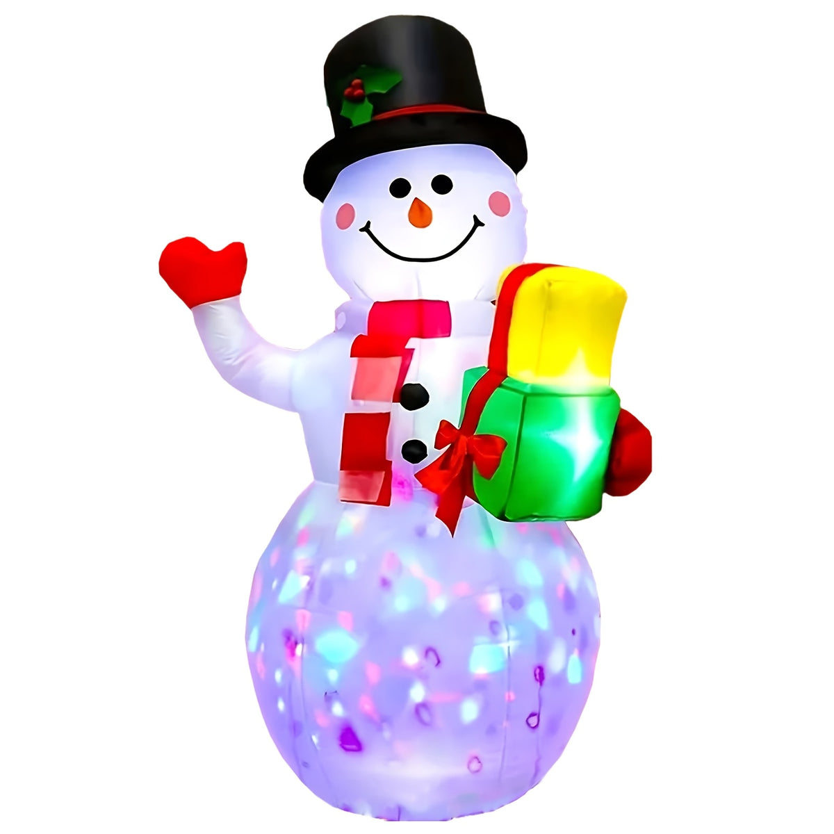 Freestanding Christmas snowman inflatable for a garden