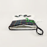 Plaid felt sock bag size reference