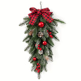 Artificial pine Christmas teardrop swag, 21.6 inches long