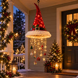 Christmas Decorations, Set of 3 LED Santa Hat Lights with Hooks, Indoor Window & Porch Decor