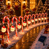 Ground stake on a plastic candy cane pathway light