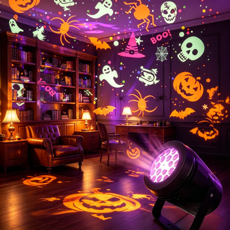Halloween firewood lamp style projector light