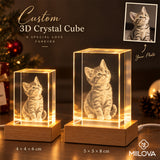 Crystal photo cube size and base reference