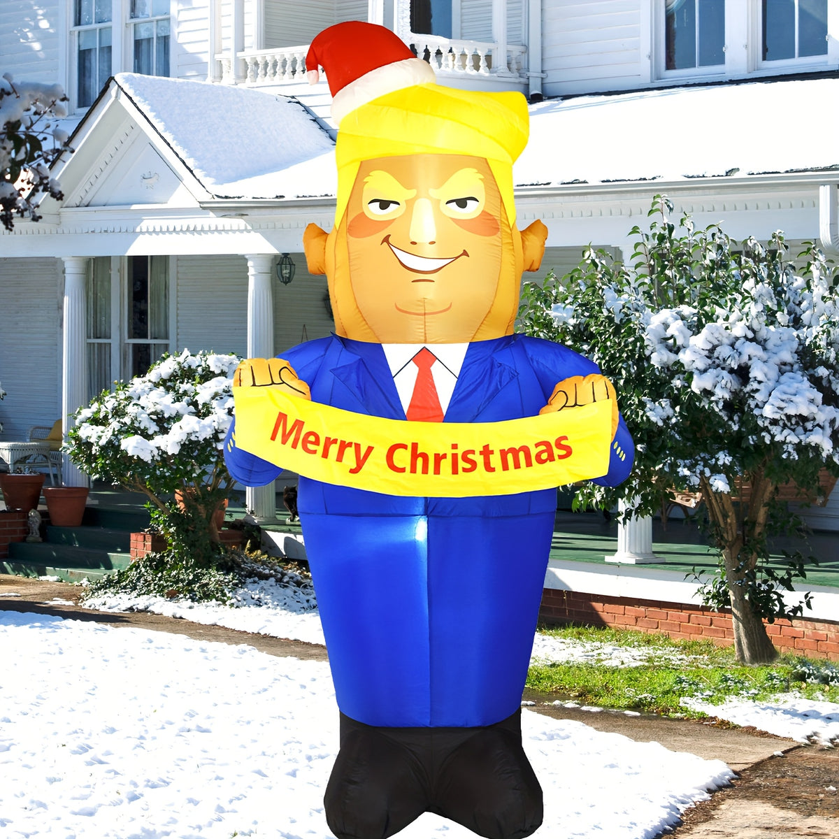 Christmas Inflatable Uncle Sam, 7.2 ft LED Lighted Outdoor Yard Decoration for Lawn & Garden