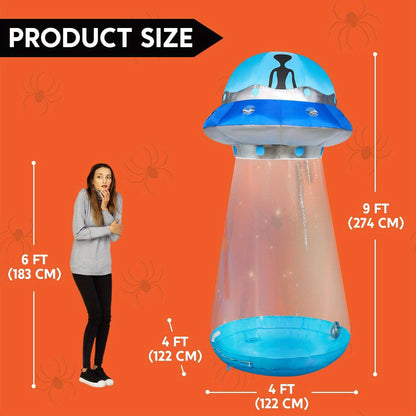 Blue flat rim detail on the inflatable UFO decoration
