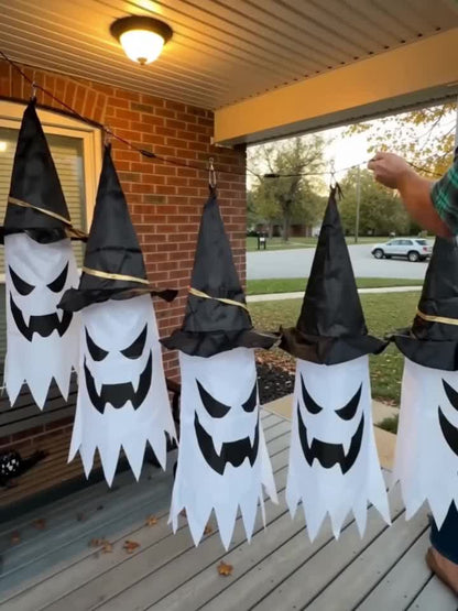 Glowing ghost witch hat string lights packaging