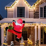 Christmas Inflatables, 6 ft Hanging Climbing Santa with Built-In LED, Indoor & Outdoor Decor