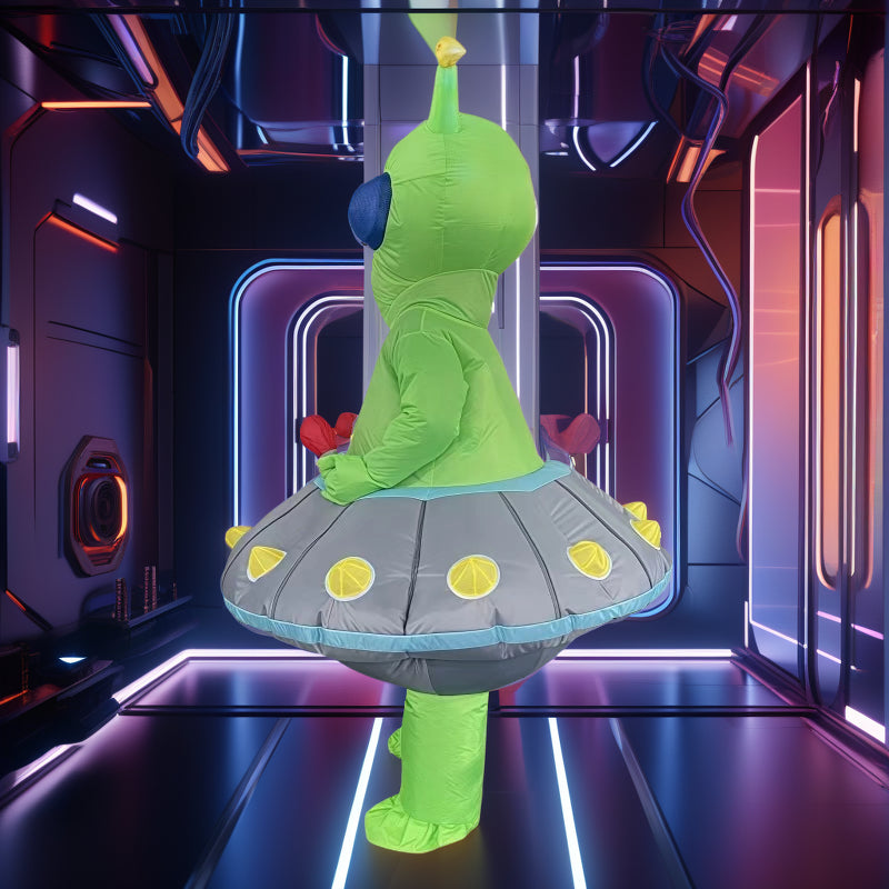 Alien costume detail showing the head and body shape