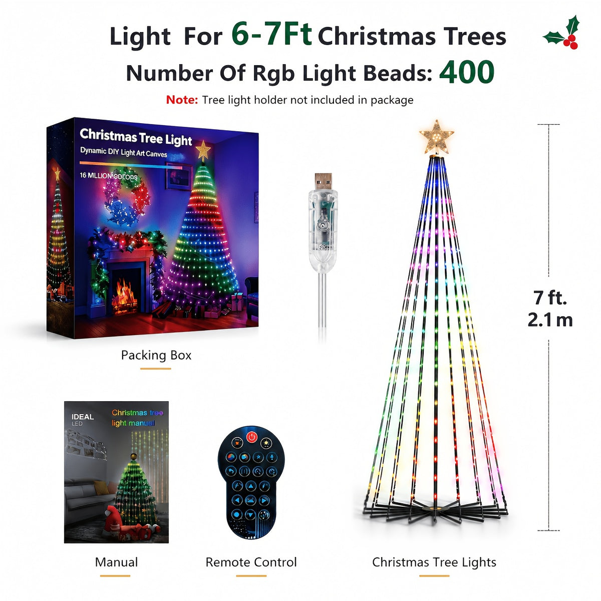 Smart Christmas tree lights with remote control