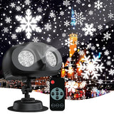 Snowflake light projector for a garage door or wall