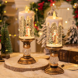 Snowman style Christmas flameless candle lamp