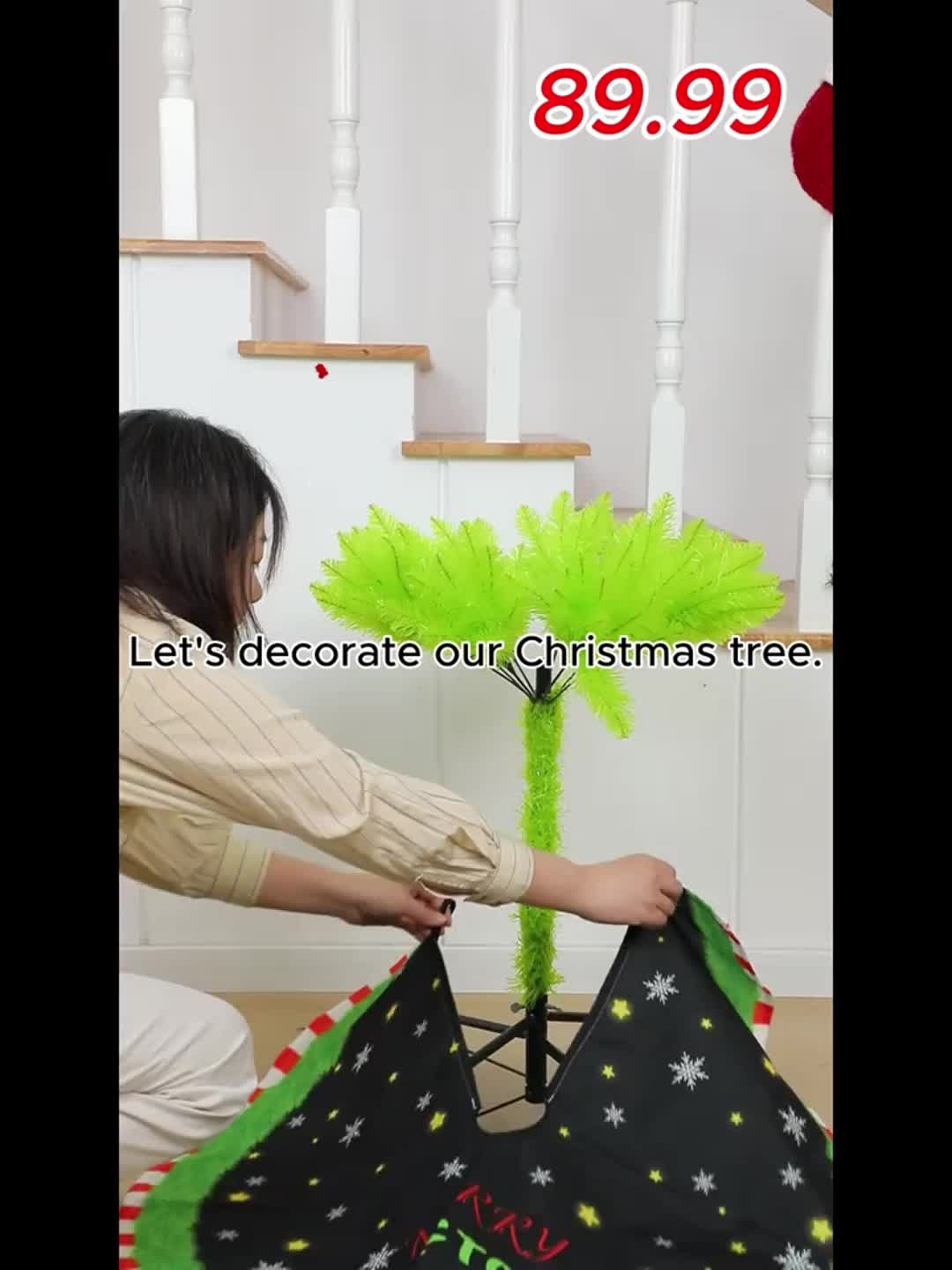 6 ft bendable artificial Christmas tree for a shop window display