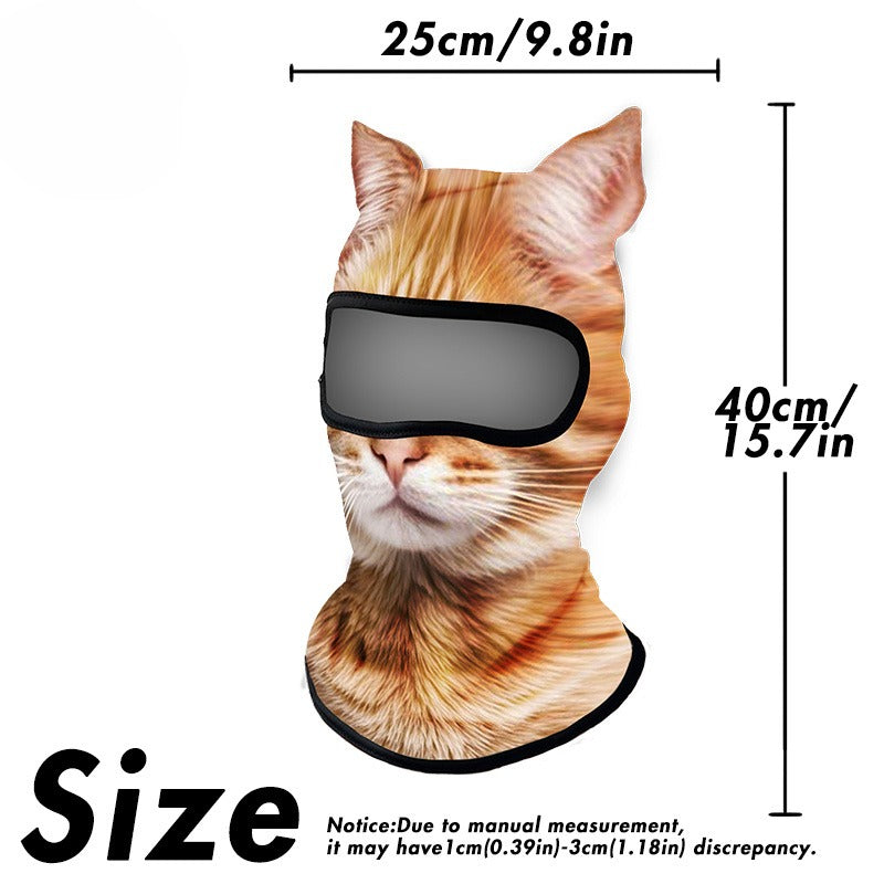 Cat-shaped full face cover, windproof knit
