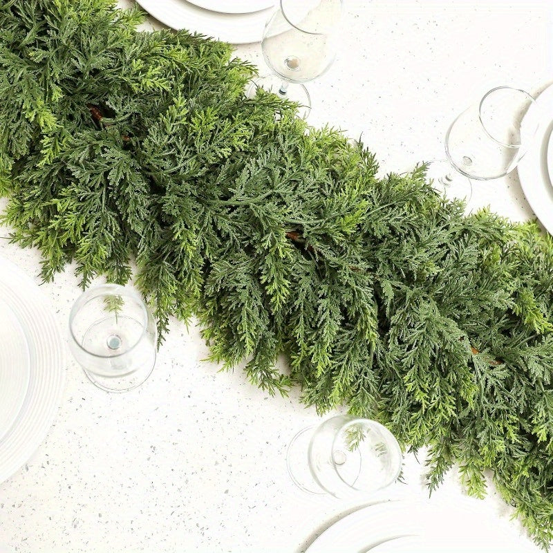 Noel Faux Cedar Pine Garland, 72-Inch Unlit Holiday Greenery