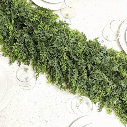 Noel Faux Cedar Pine Garland, 72-Inch Unlit Holiday Greenery