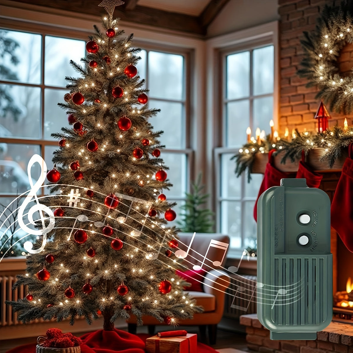 Clear mini Christmas lights for an indoor tree