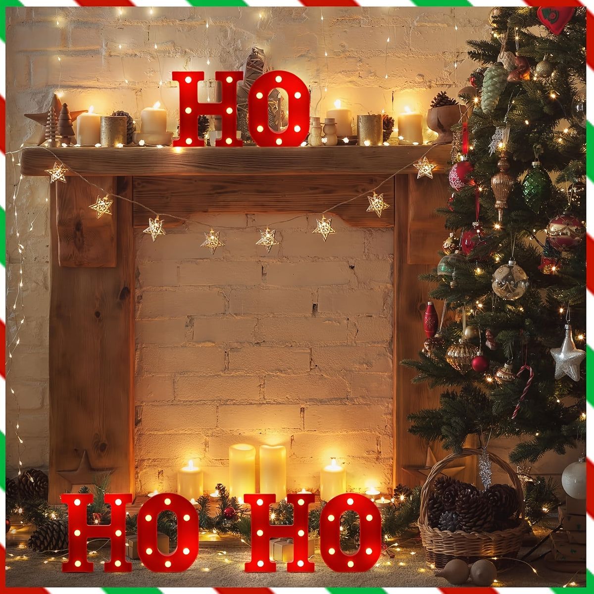 Ho Ho Ho light up letters for a mantel, bar or tabletop