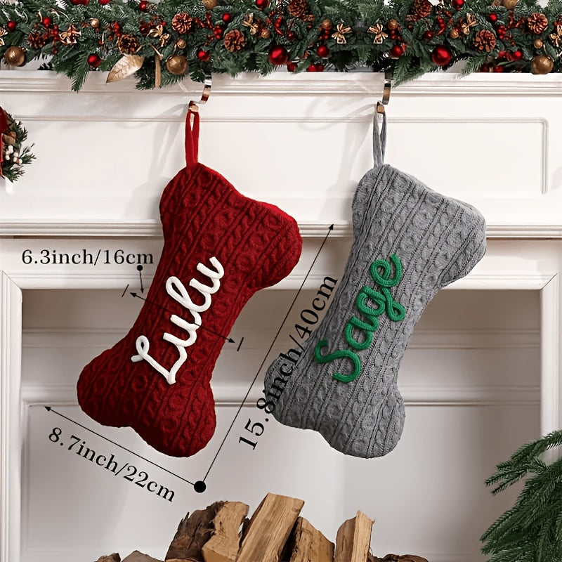 Custom name Christmas stocking in white