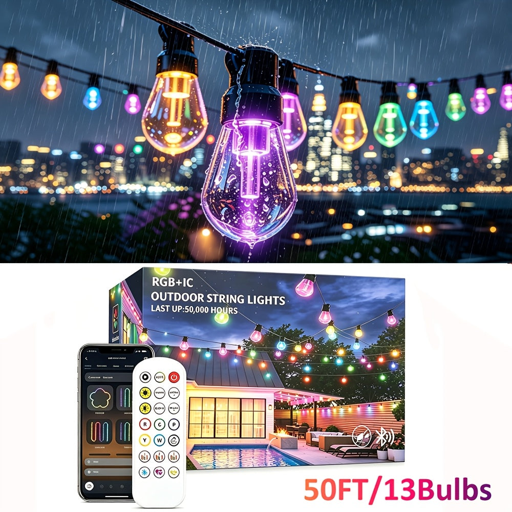 Outdoor string lights for patio party lighting