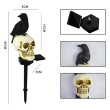 Close-up of the skeleton head solar light design