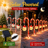 7/11pcs Solar Christmas Garden Light Set, IPX6 Outdoor Stake Lights with Santa Claus Ornaments, 8 Flashing Modes; Suitable for Courtyards, Residential Areas, Paths, Sidewalks, Driveways, Gardens, Walkways, Porches, And New Year Decor; 800 Lumens