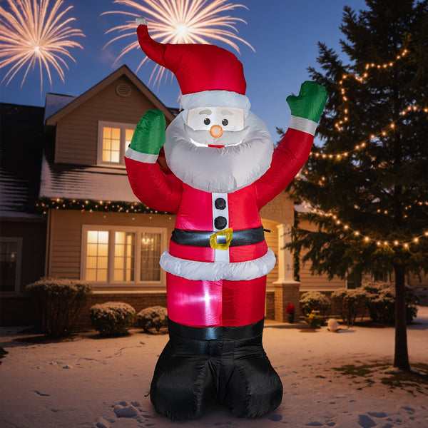 Christmas Inflatable Santa Claus, Rotating Color LED Lights, IP55, Freestanding, 3 Styles