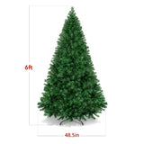 Close view of the dense PVC pine needles on the artificial Christmas tree