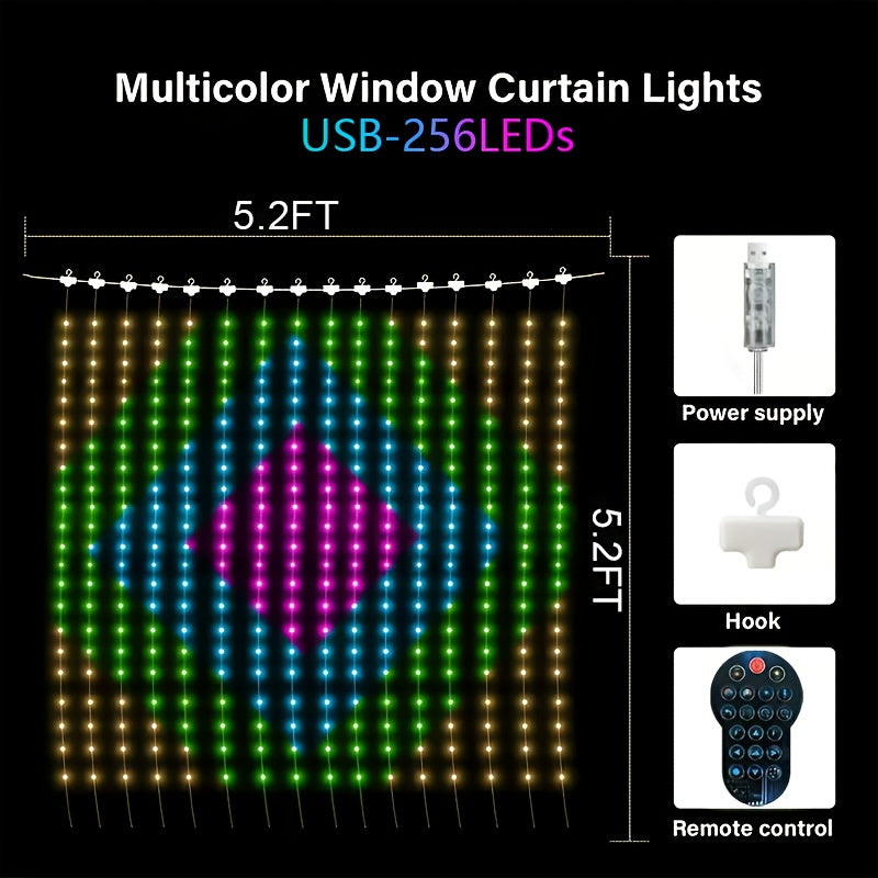 Size comparison of the three LED curtain light squares