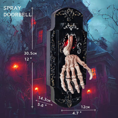 Metal Halloween doorbell decoration powered by three AAA batteries