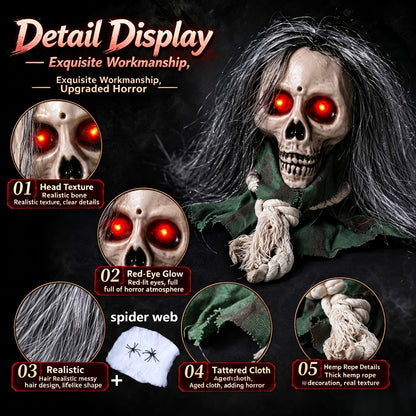 Walking skull prop for haunted house displays