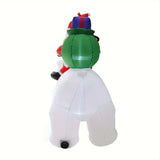 Outdoor Christmas Decorations, 6.5 FT Inflatable Santa Riding Bear, Shaking Head, LED Lights