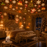 Christmas Projector Light, 360-Degree Rotating Projection Lamp, USB Powered, No Laser, Bedroom