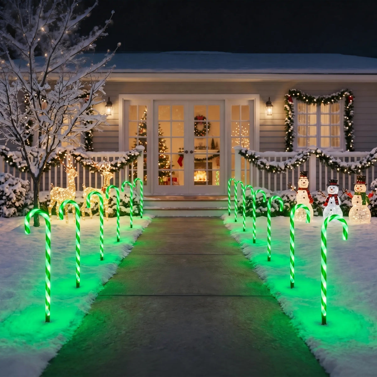 30 inch tall candy cane pathway light for walkways