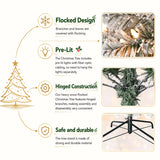 Pre lit white flocked Christmas tree for holiday decorating