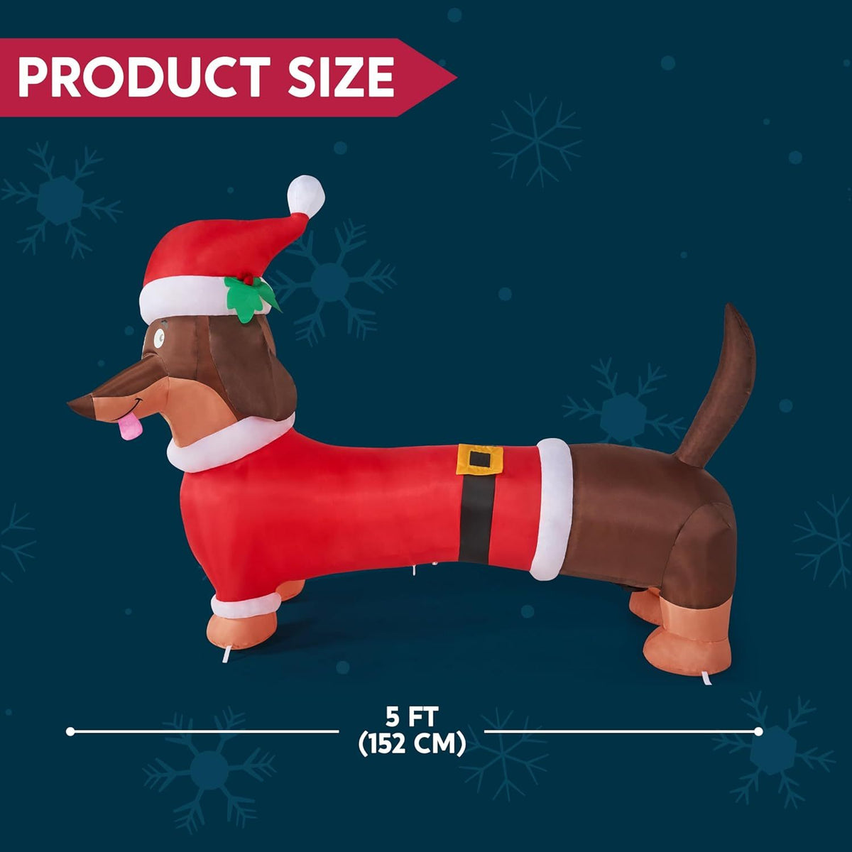 Christmas dachshund inflatable yard decoration