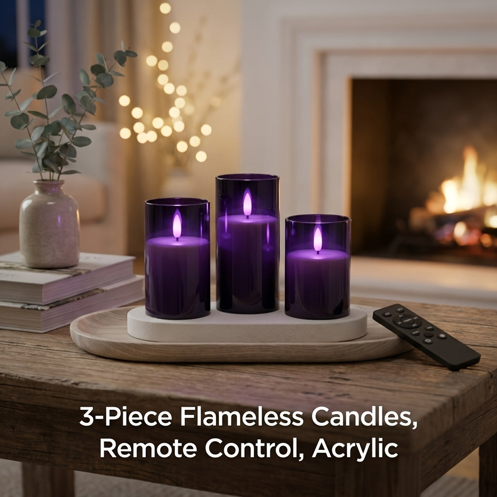 Flameless LED Candle Lamp Set - Halloween Ambiance Lighting