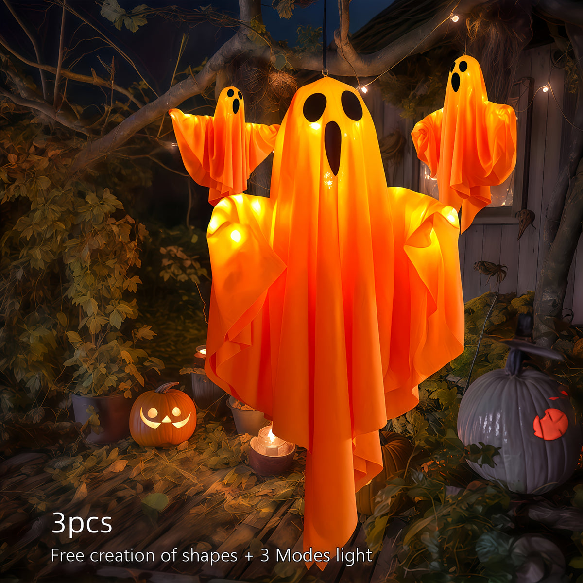 Halloween Ghost Face Yard Stake - Outdoor Garden & Yard Decoration